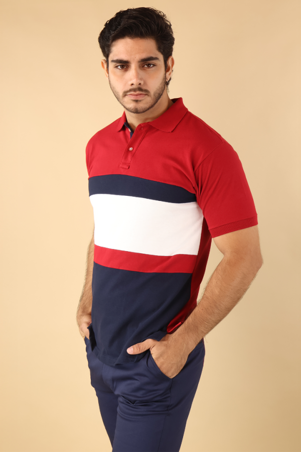 Playera Tipo Polo Muscle Fit Para Hombre Manga Corta Casual Combinada